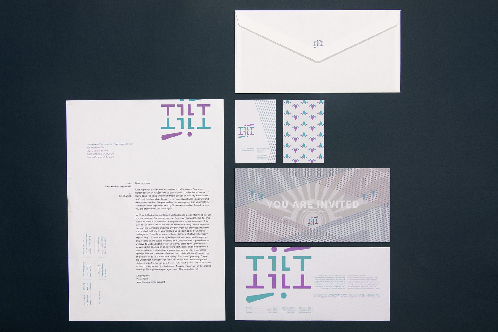 »tilt!« corporate stationery.